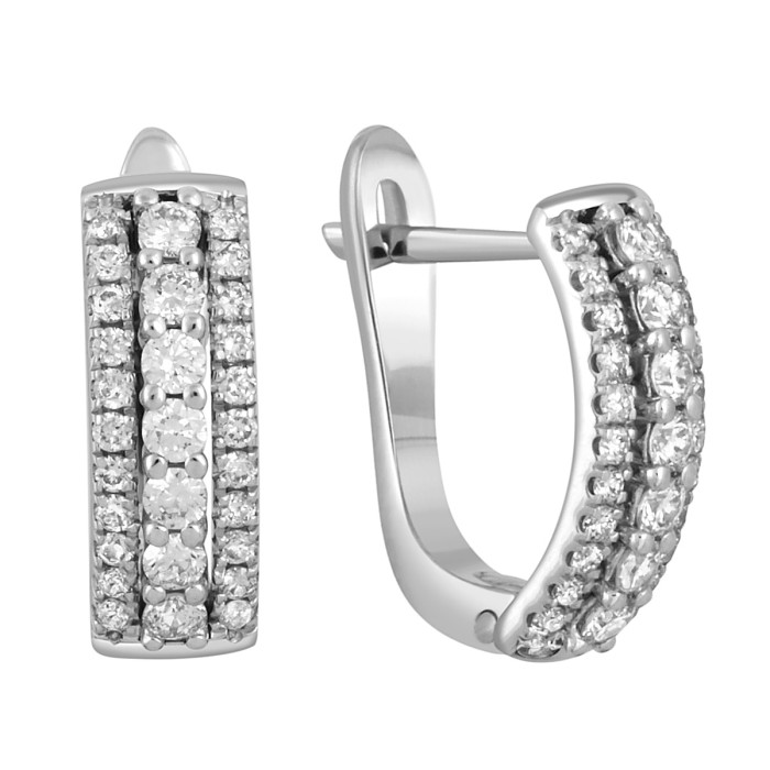 Серьги из белого золота с бриллиантами (046794)