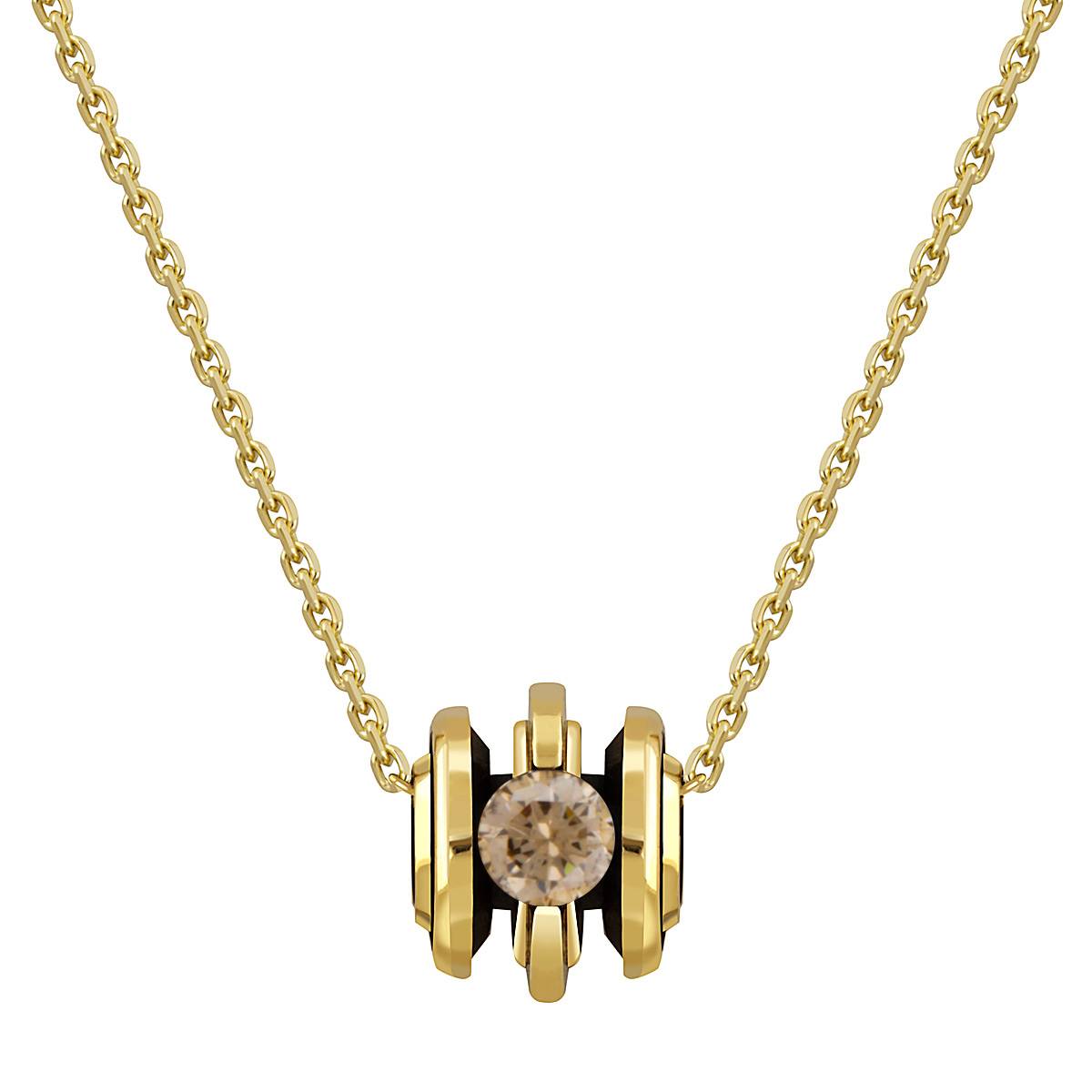 Колье из жёлтого золота с бриллиантом (048077)