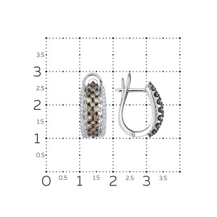 Серьги из белого золота с бриллиантами (058849)