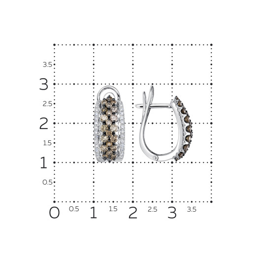 Серьги из белого золота с бриллиантами (058849)