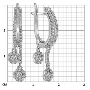 Серьги из белого золота с бриллиантами (063743)