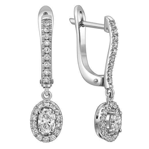 Серьги из белого золота с бриллиантами (059135)