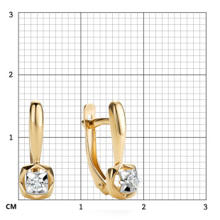 Серьги из жёлтого золота с бриллиантами (061499)