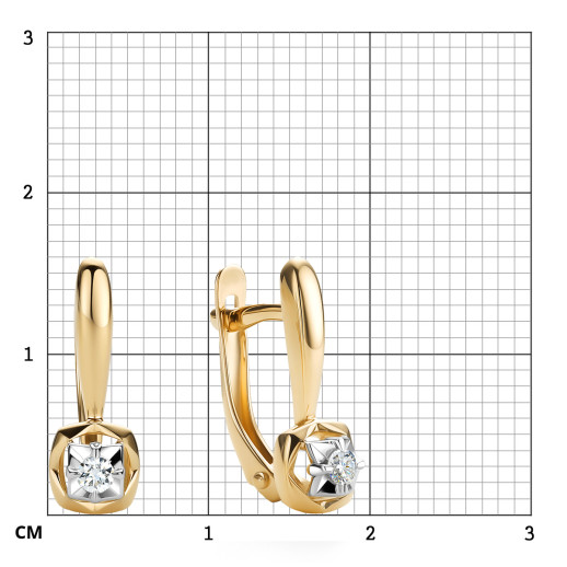 Серьги из жёлтого золота с бриллиантами (061499)