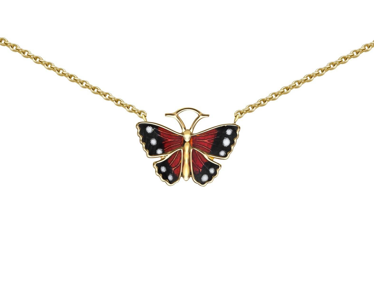 Колье из жёлтого золота с эмалью (018127)