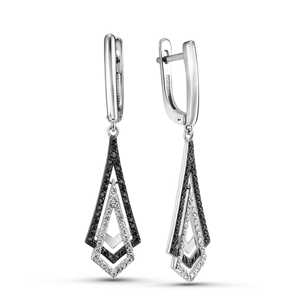 Серьги из белого золота с бриллиантами (051476)