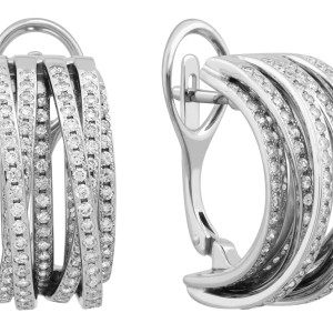 Серьги из белого золота с бриллиантами (037595)