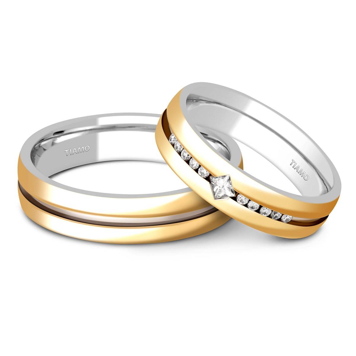 Обручальное кольцо из комбинированного золота TIAMO (000097)