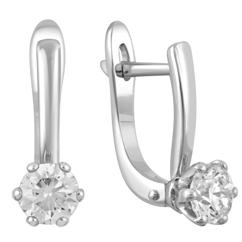 Серьги из белого золота с бриллиантами (047828)