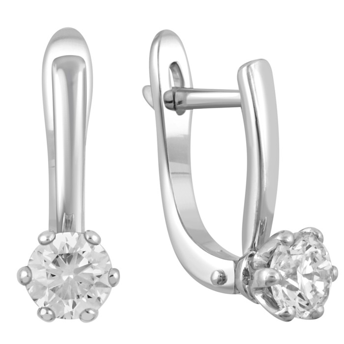 Серьги из белого золота с бриллиантами (047828)