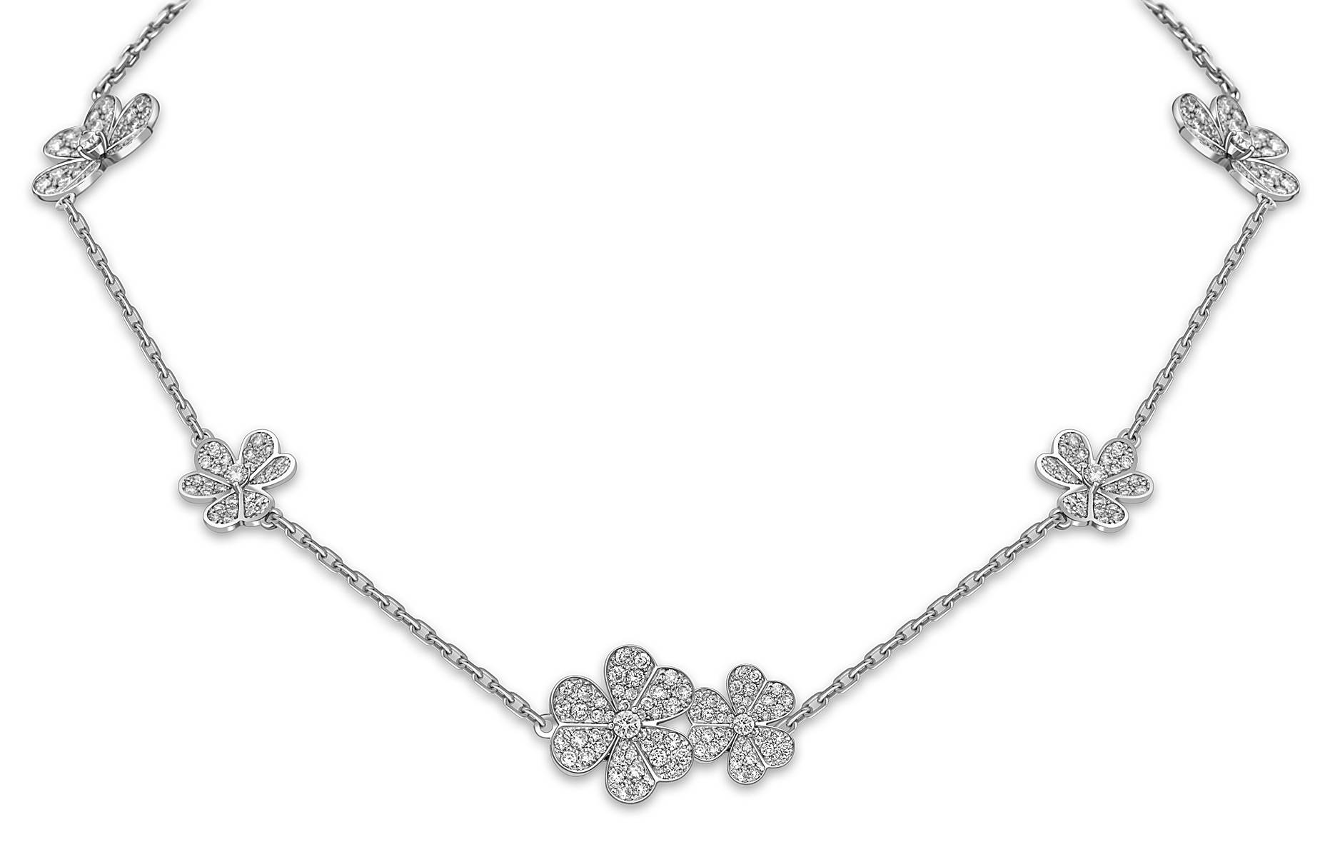 Колье из белого золота с бриллиантами (050860)