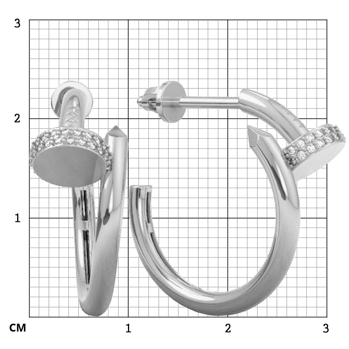 Серьги из белого золота с бриллиантами (051125)