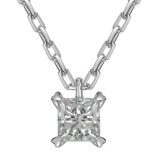 Колье из белого золота с бриллиантом (062915)