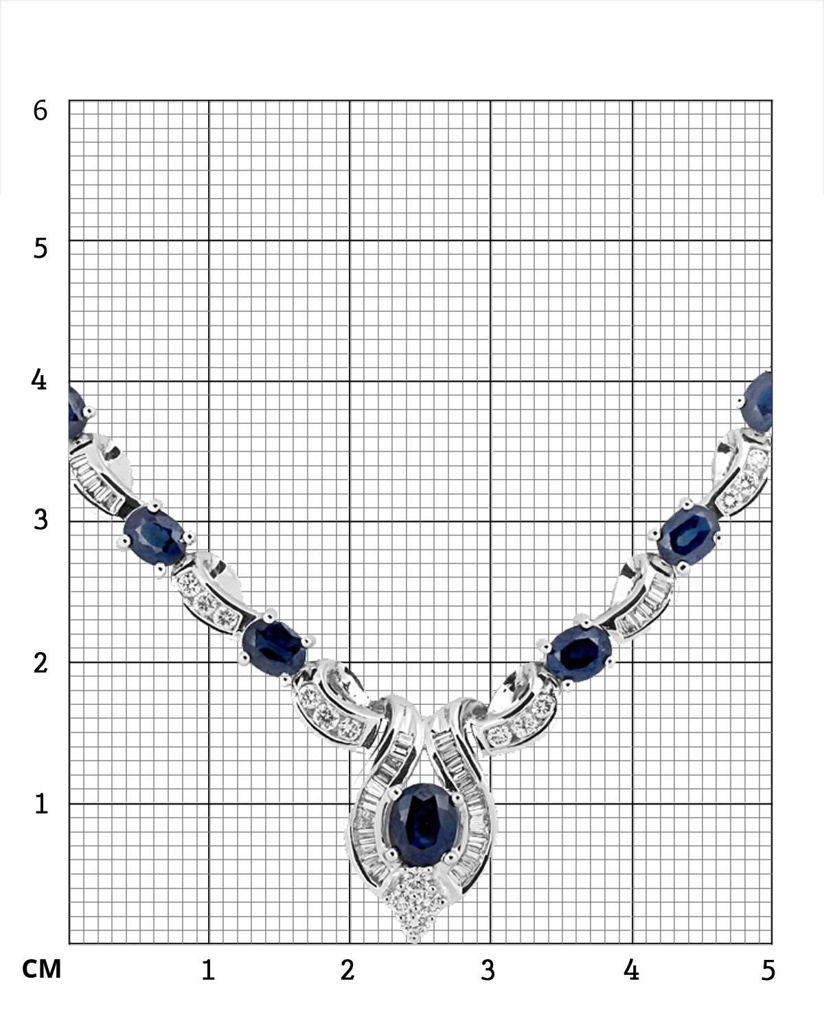 Золотое колье с бриллиантами и сапфирами (003058)