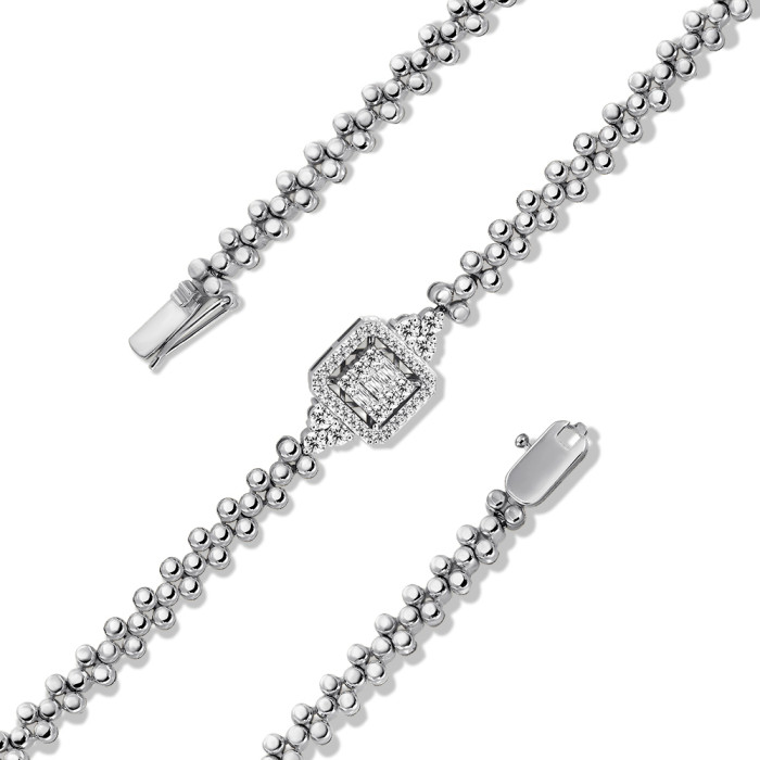 Браслет из белого золота с бриллиантами (060885)