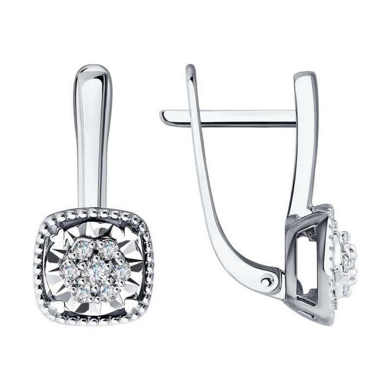 Серьги из белого золота с бриллиантами (046753)