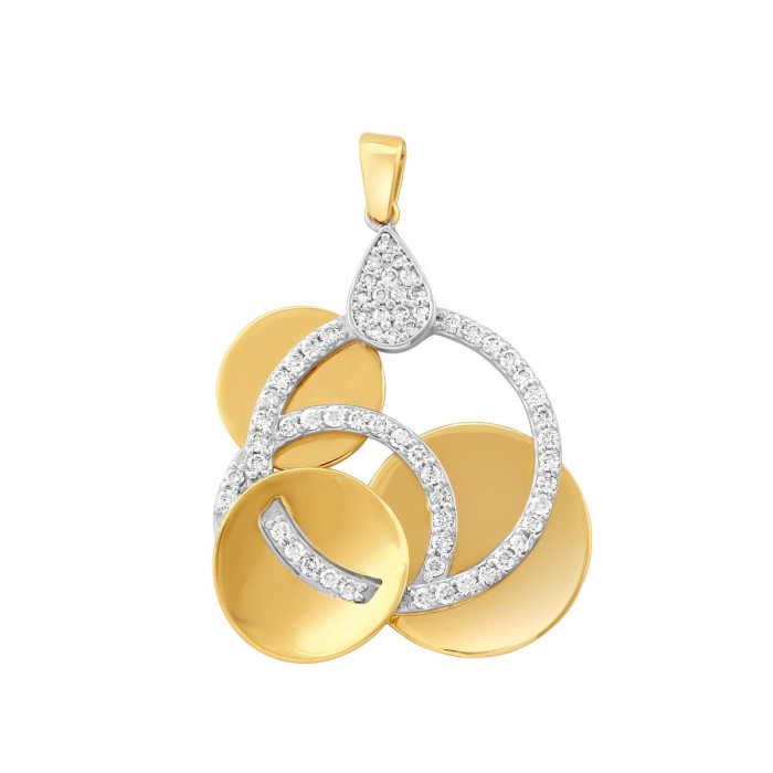 Кулон из комбинированного золота с бриллиантами (025190)
