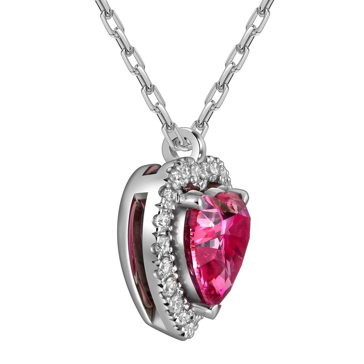 Колье из белого золота с розовым бриллиантом 