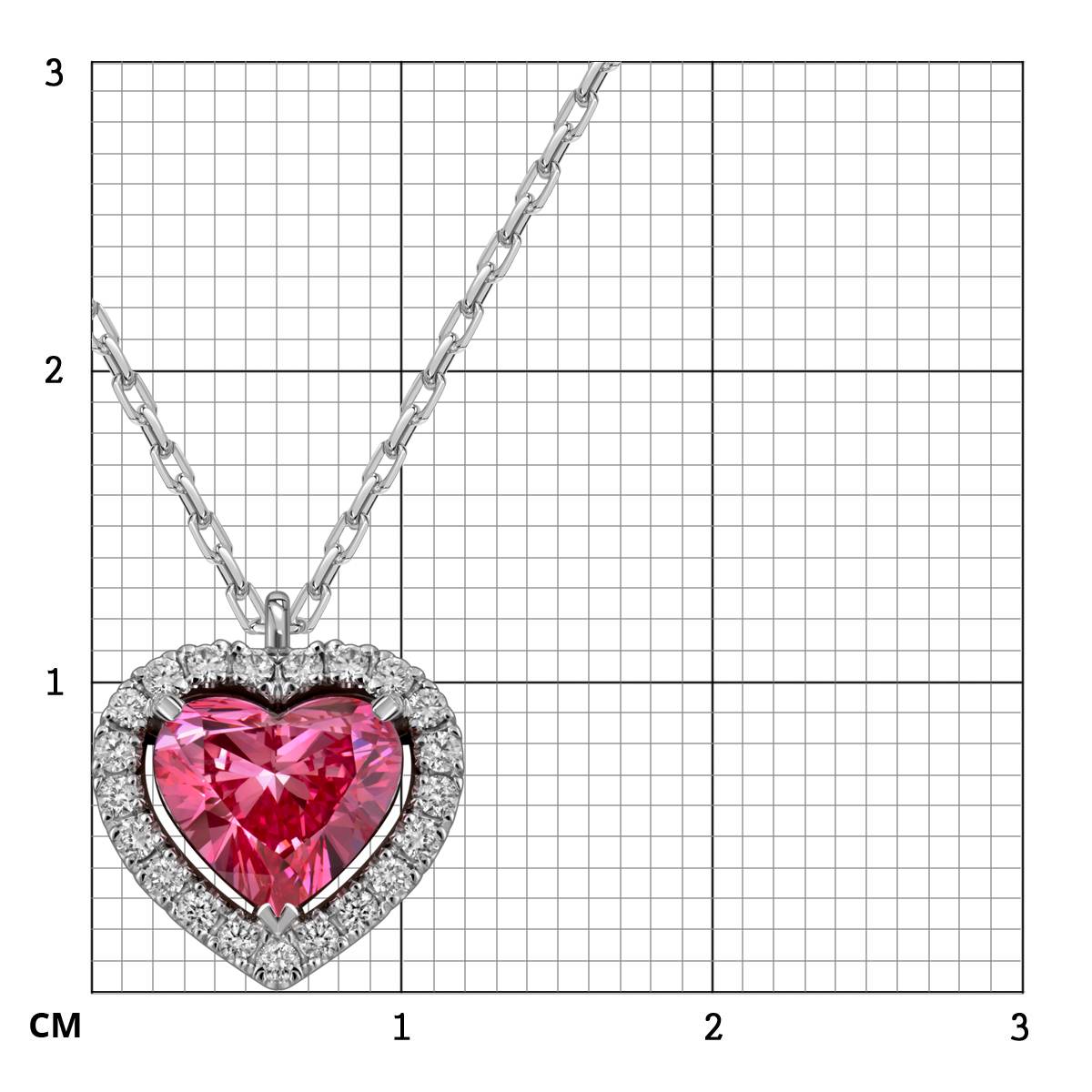 Колье из белого золота с розовым бриллиантом 