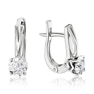 Серьги из белого золота с бриллиантами (053032)