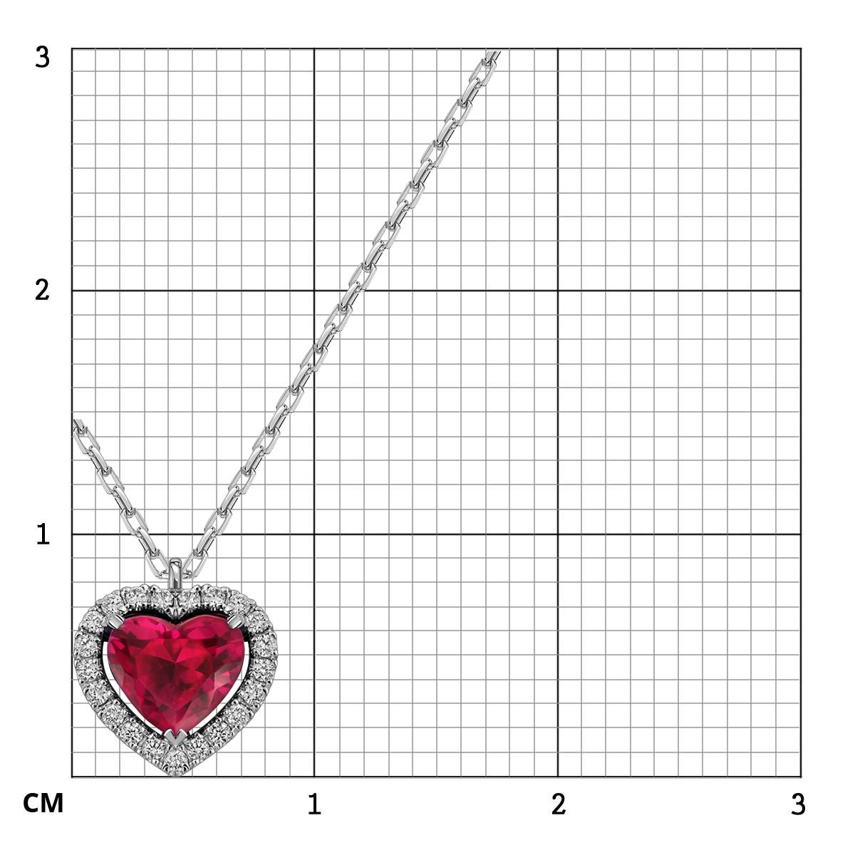 Колье из белого золота с бриллиантами и рубином 