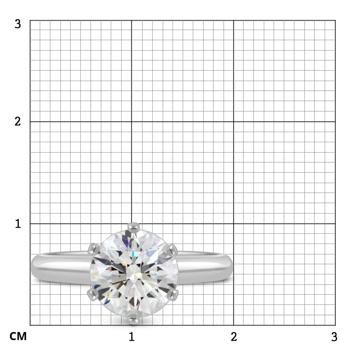 Помолвочное  кольцо из белого золота с бриллиантом (050853)