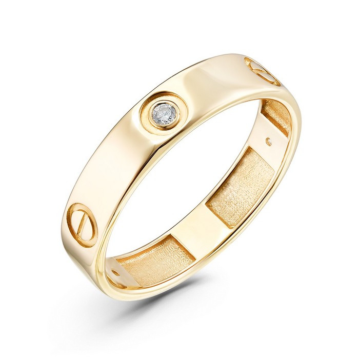 Кольцо из жёлтого золота с бриллиантами (051156)