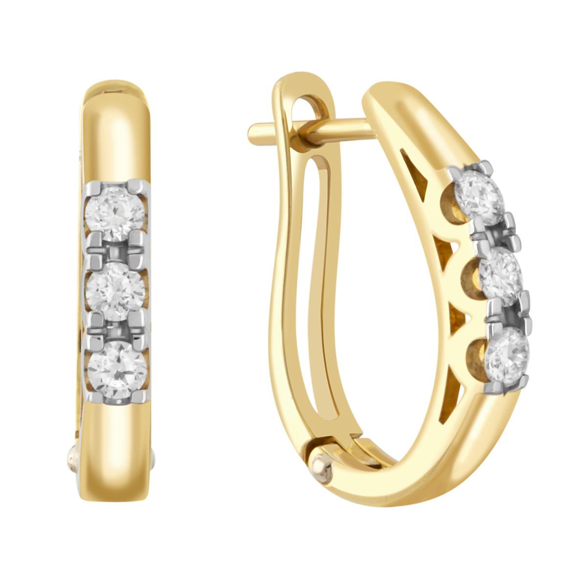 Серьги из жёлтого золота с бриллиантами (025773)