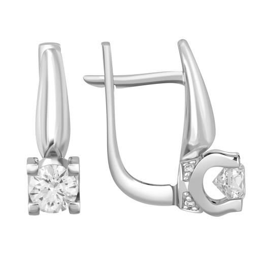 Серьги из платины с бриллиантами (044331)
