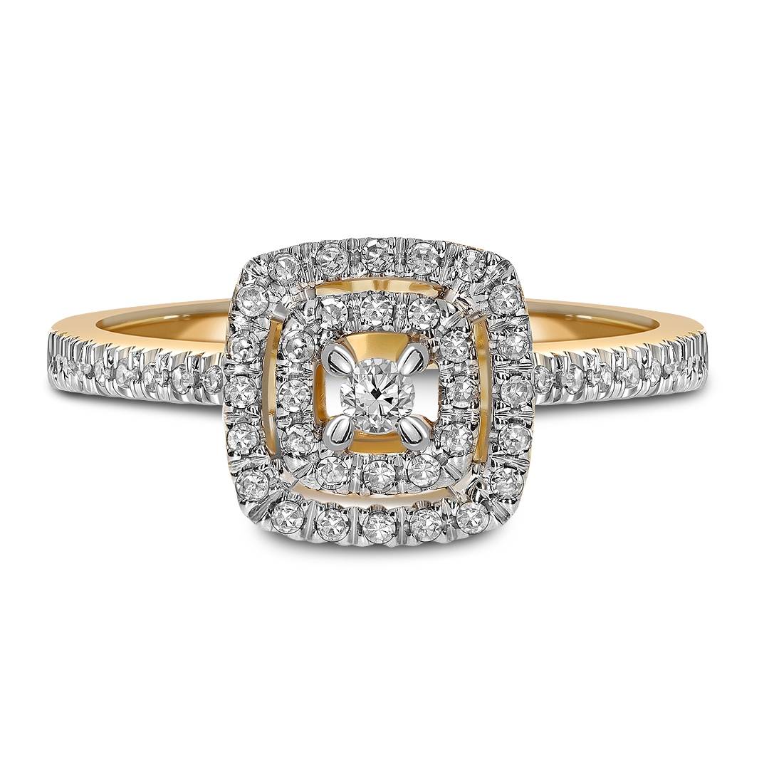 Кольцо из комбинированного золота с бриллиантами (039637)