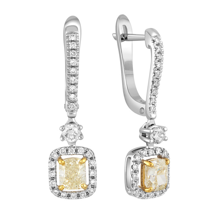 Серьги из белого золота с бриллиантами (045053)