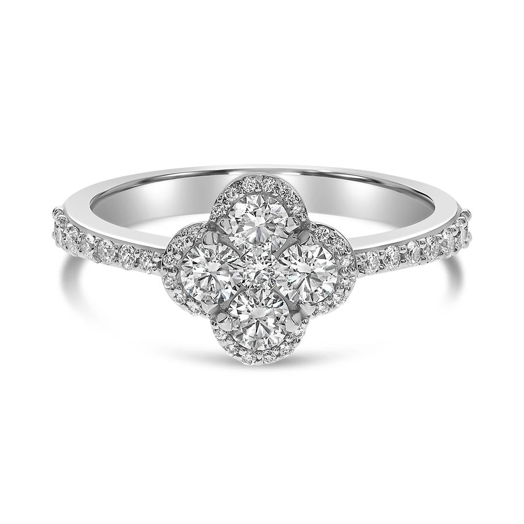 Кольцо из белого золота с бриллиантами (060997)