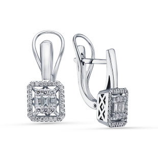 Серьги из белого золота с бриллиантами (055824)