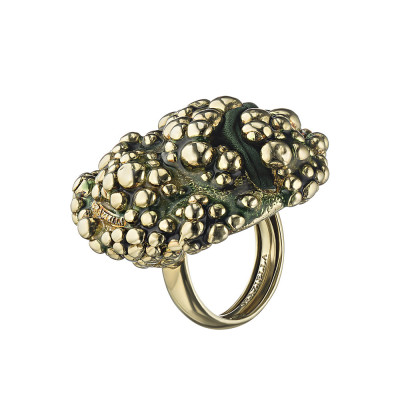 Кольцо из серебра с эмалью и шёлком &quot;Graziella&quot; (038698)