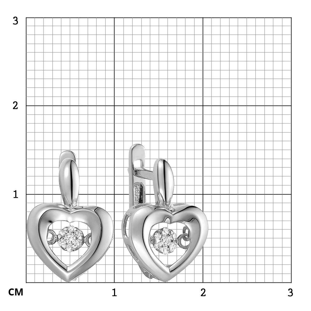 Серьги из белого золота с бриллиантами (059570)
