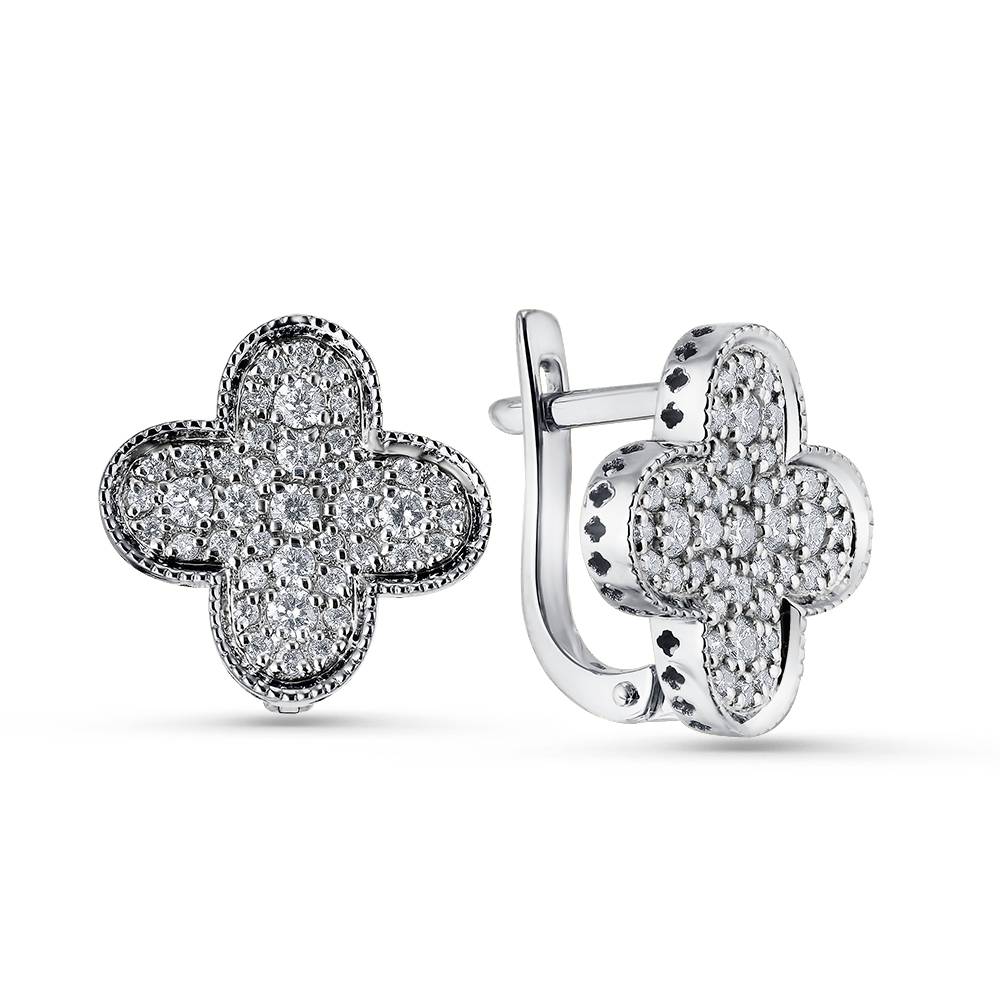 Серьги из белого золота с бриллиантами (061733)