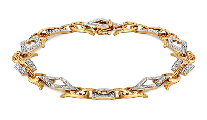 Браслет из комбинированного золота с бриллиантами (018271)