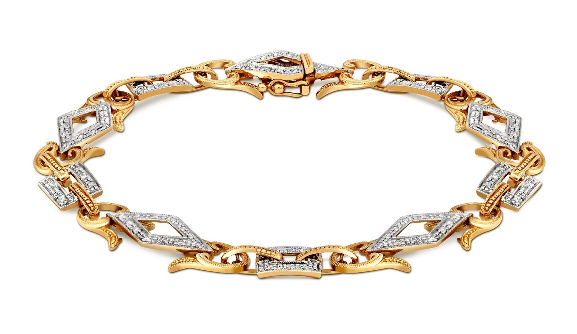 Браслет из комбинированного золота с бриллиантами (018271)