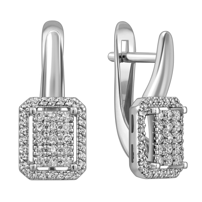 Серьги из белого золота с бриллиантами (057663)