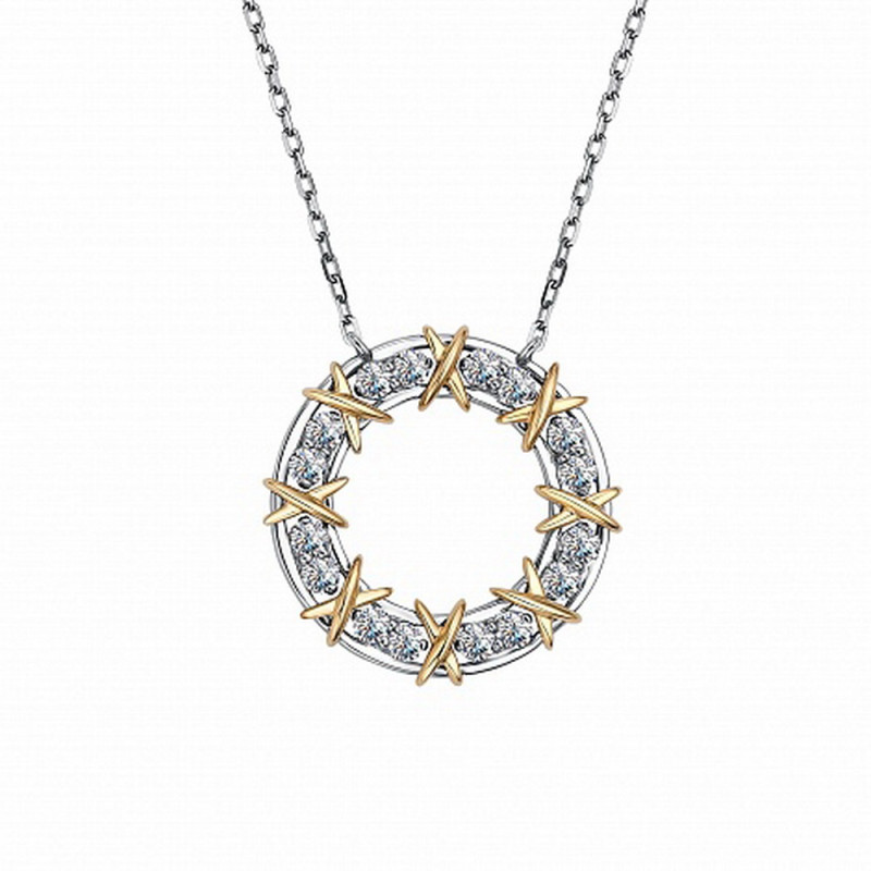 Колье из комбинированного золота с брилиантами (047210)