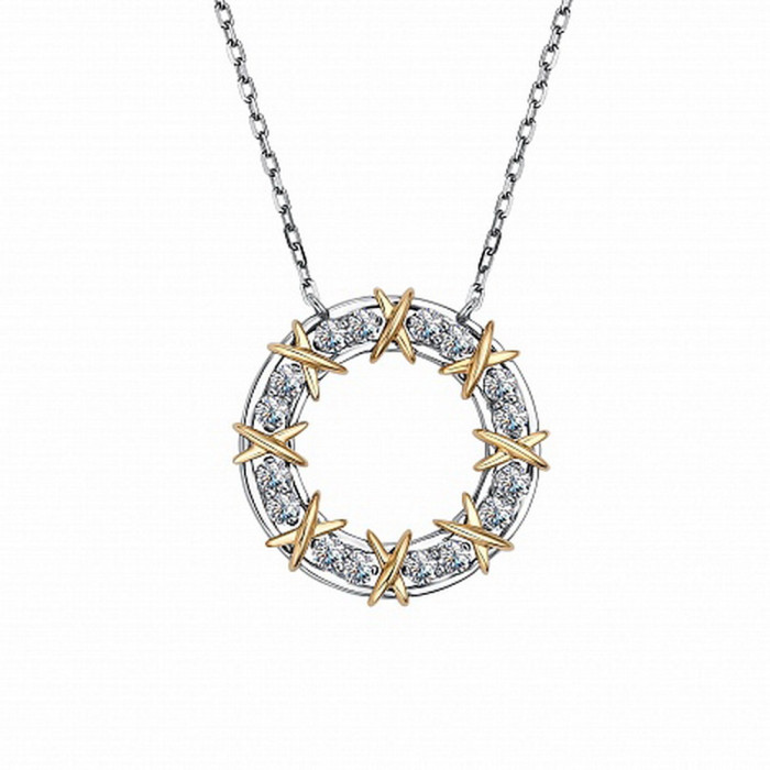 Колье из комбинированного золота с брилиантами (047210)