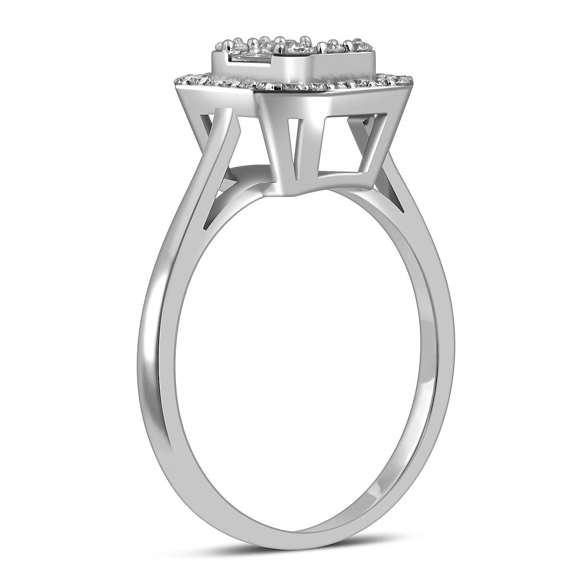 Кольцо из  белого золота с бриллиантами (057784)