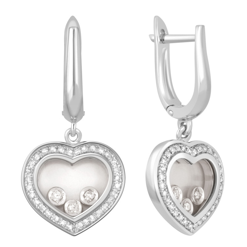 Серьги из белого золота с бриллиантами (039714)