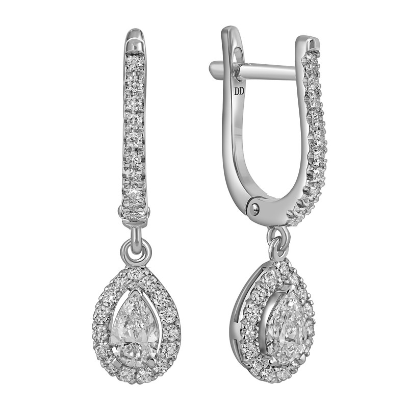 Серьги из белого золота с бриллиантами (063520)