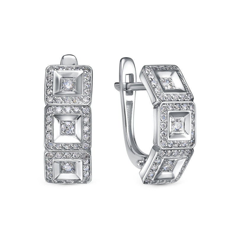 Серьги из платины с бриллиантами (057982)