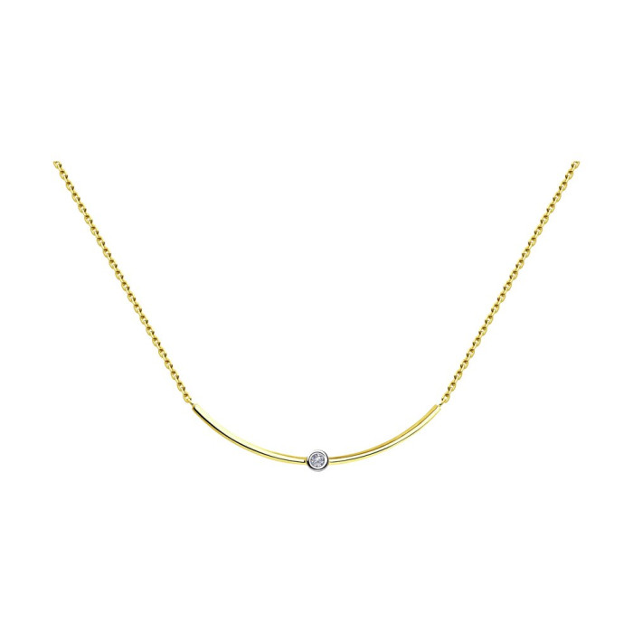 Колье из комбинированного золота с бриллиантом (048682)