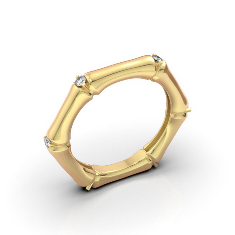 Кольцо из жёлтого золота с бриллиантами (052408)