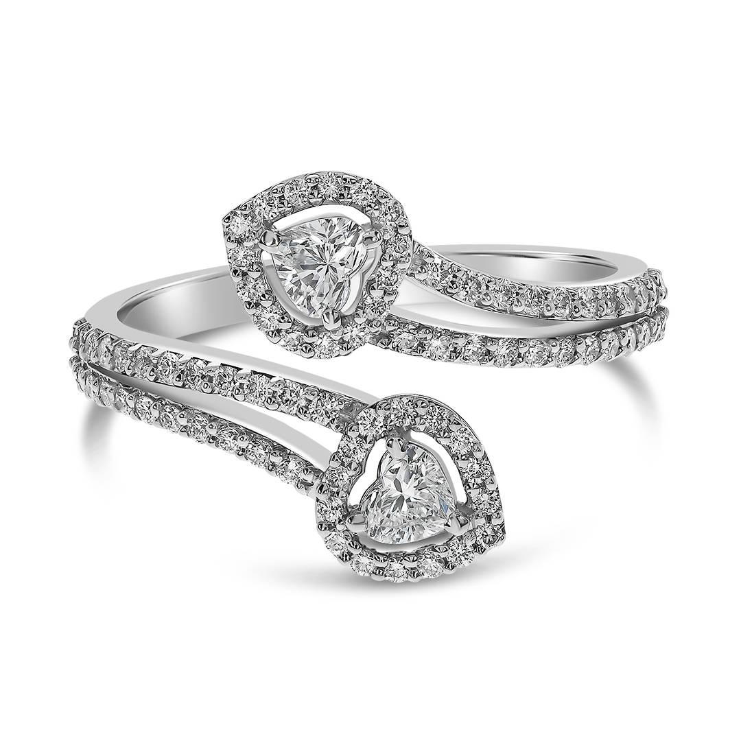 Кольцо из белого золота с бриллиантами (061588)