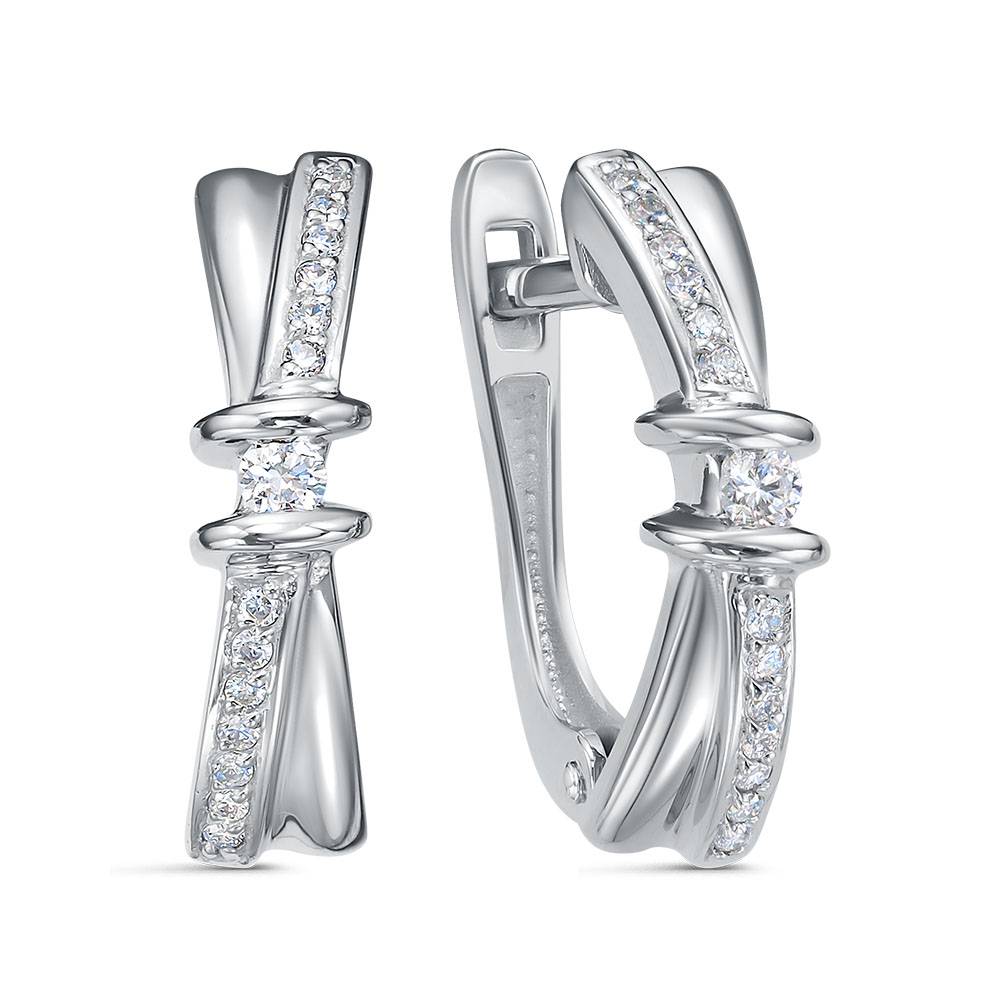 Серьги из платины с бриллиантами (060620)