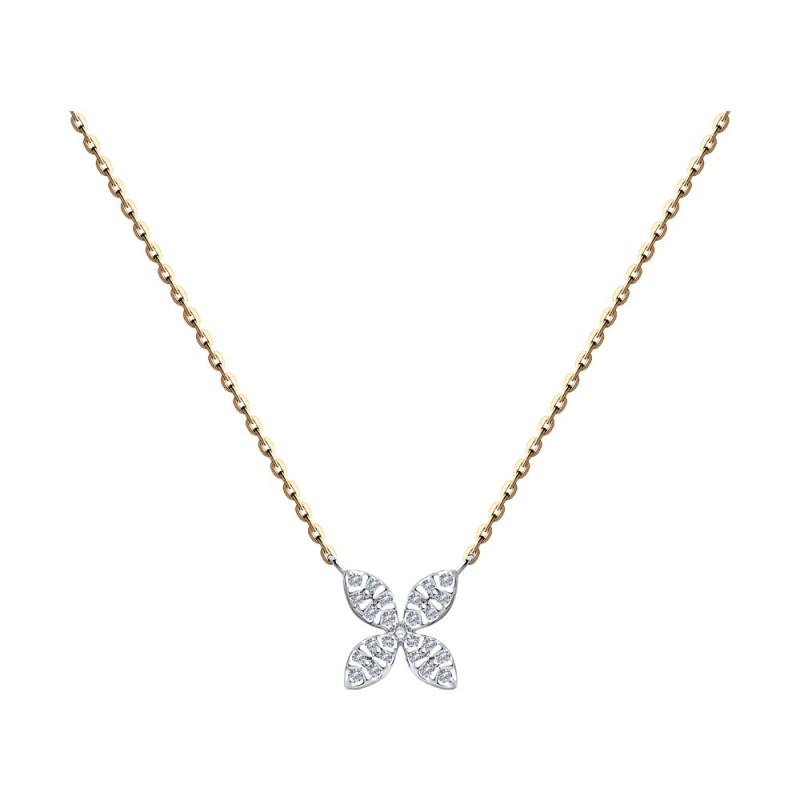 Колье из красного золота с бриллиантами (048684)